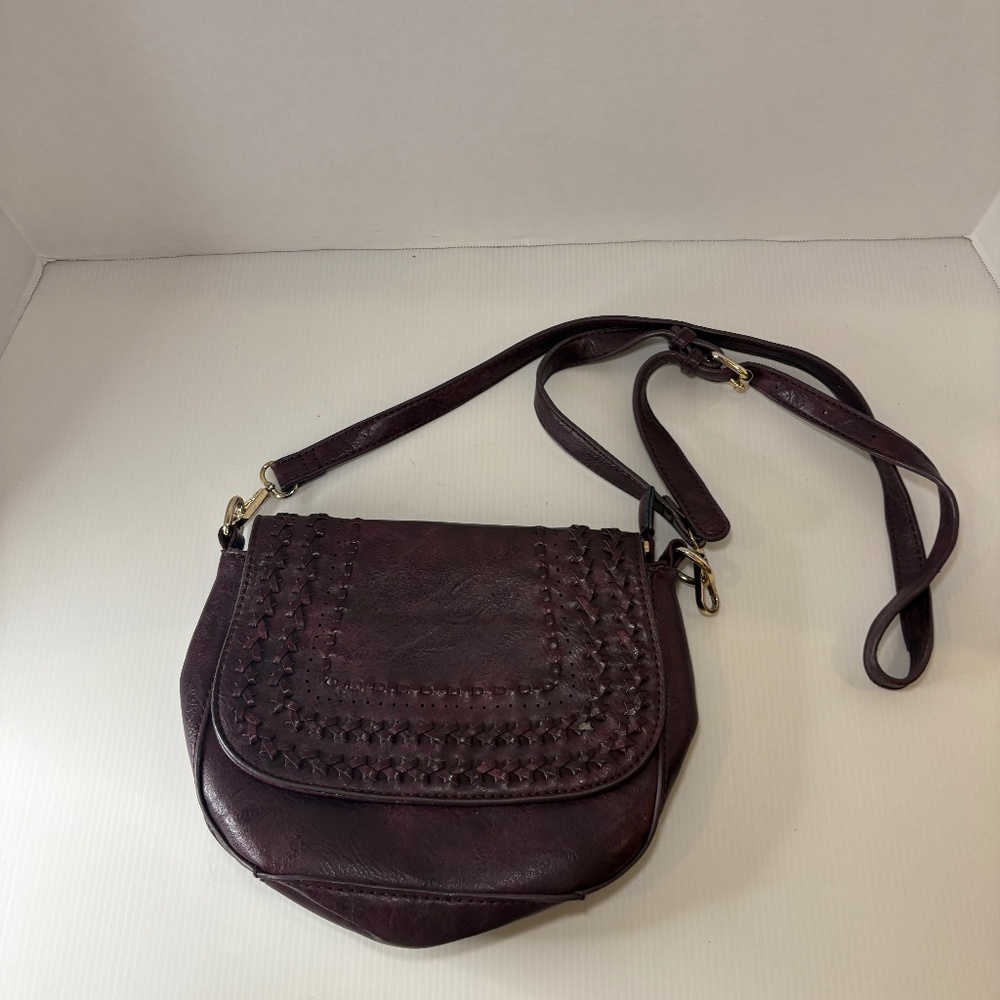 Madison West Western Brown Leather Cowgirl Crossbody Purse Leather Sadle Look Y2